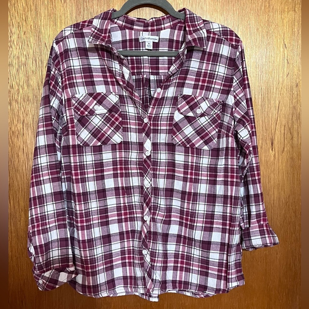 Plaid Button-Up Shirt